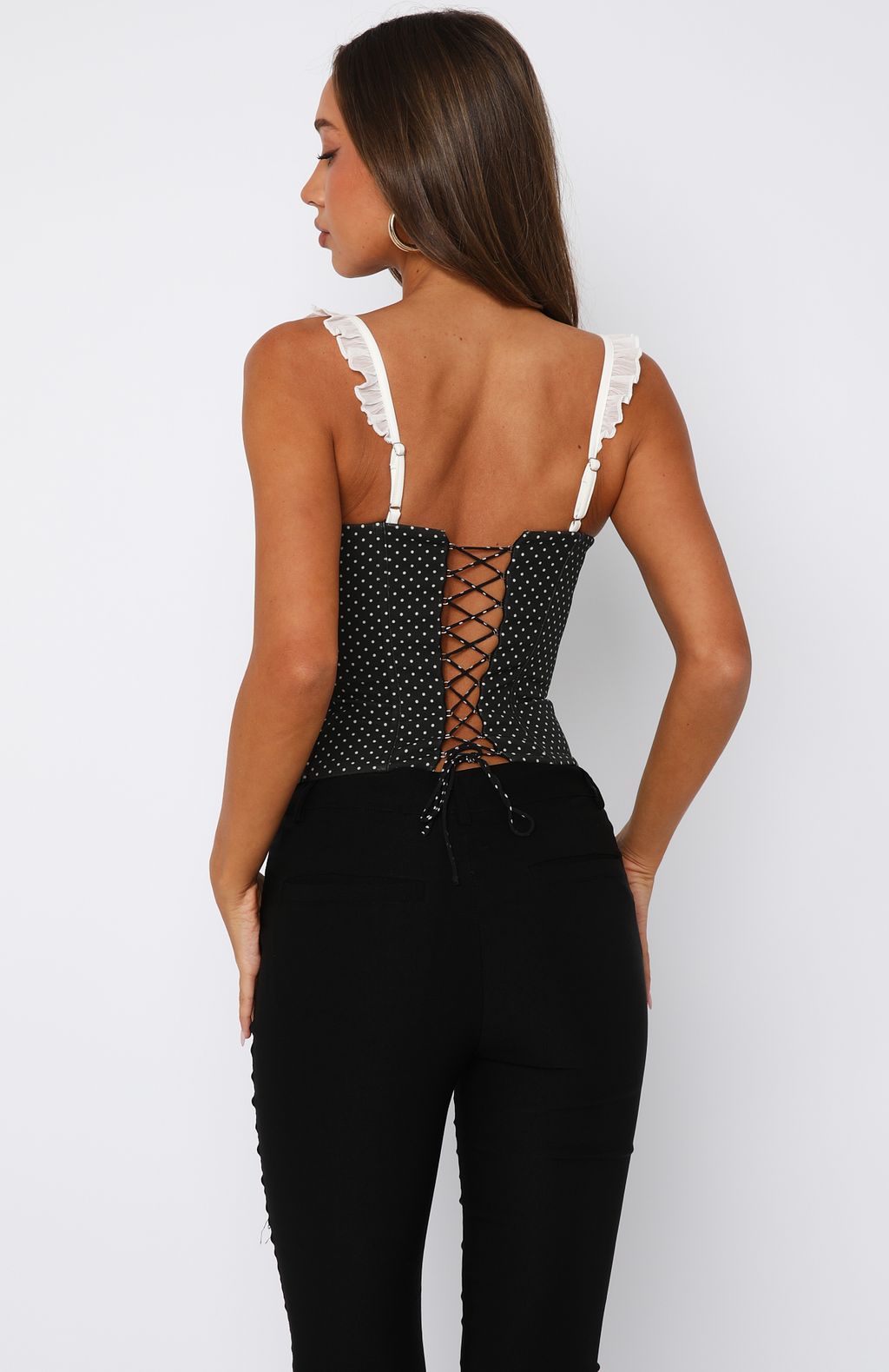 White Fox Angel Wings Bustier Ivory/Polka Dot