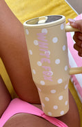 White Fox Colson Drink Bottle 1.2 Litre Lemon Polka Dot