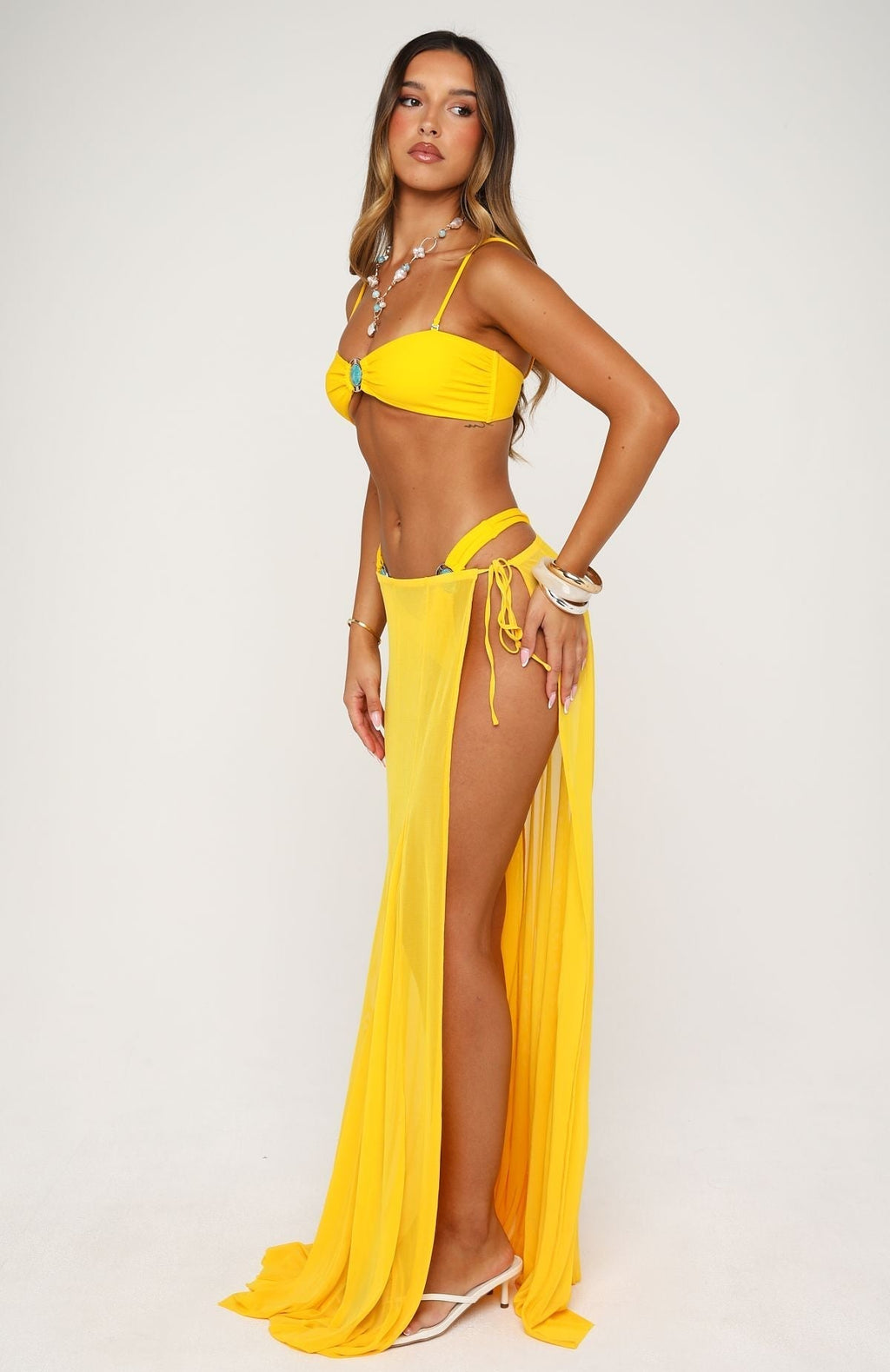 White Fox Sandslip Maxi Skirt Mango
