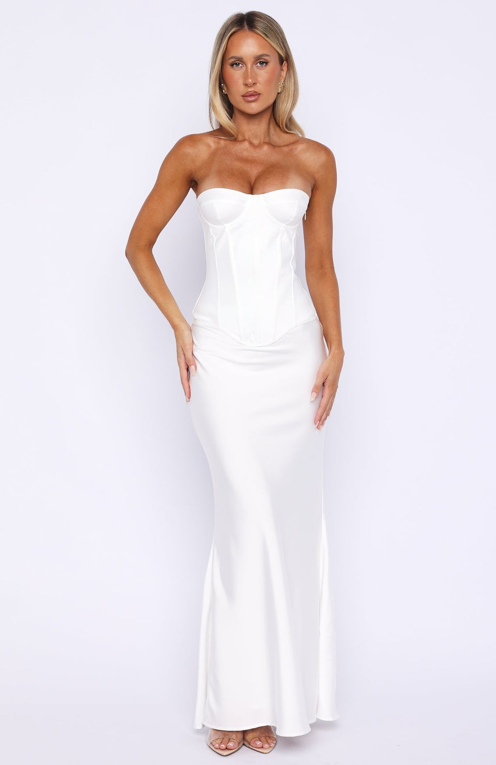 White Fox Forever Starts Now Maxi Skirt Off White