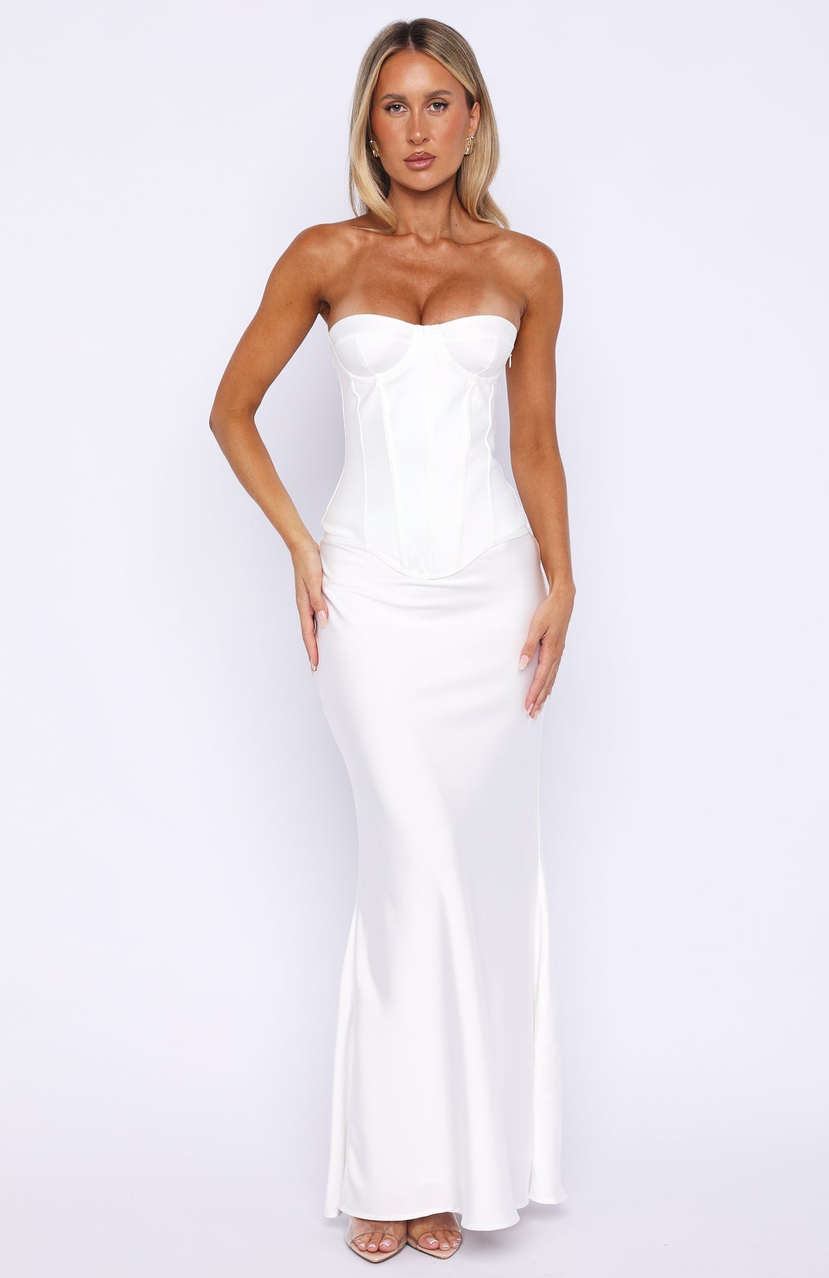 White Fox Forever Starts Now Maxi Skirt Off White