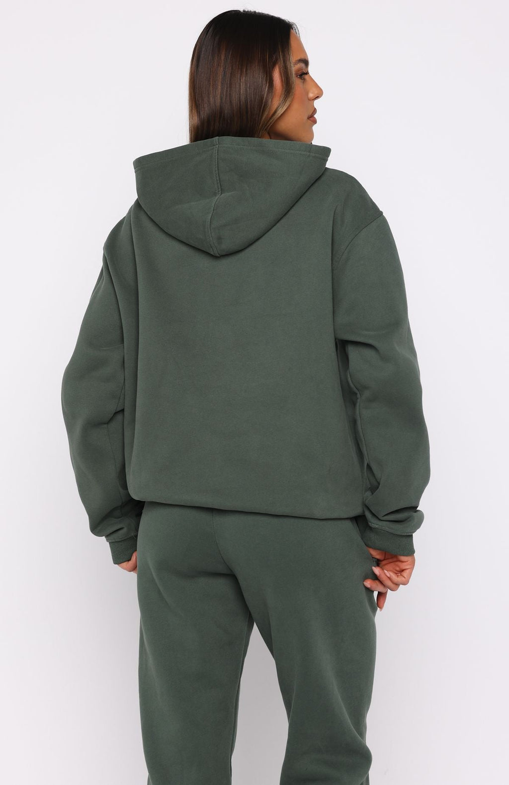 White Fox From The Archives Lexi Oversized Hoodie Khaki