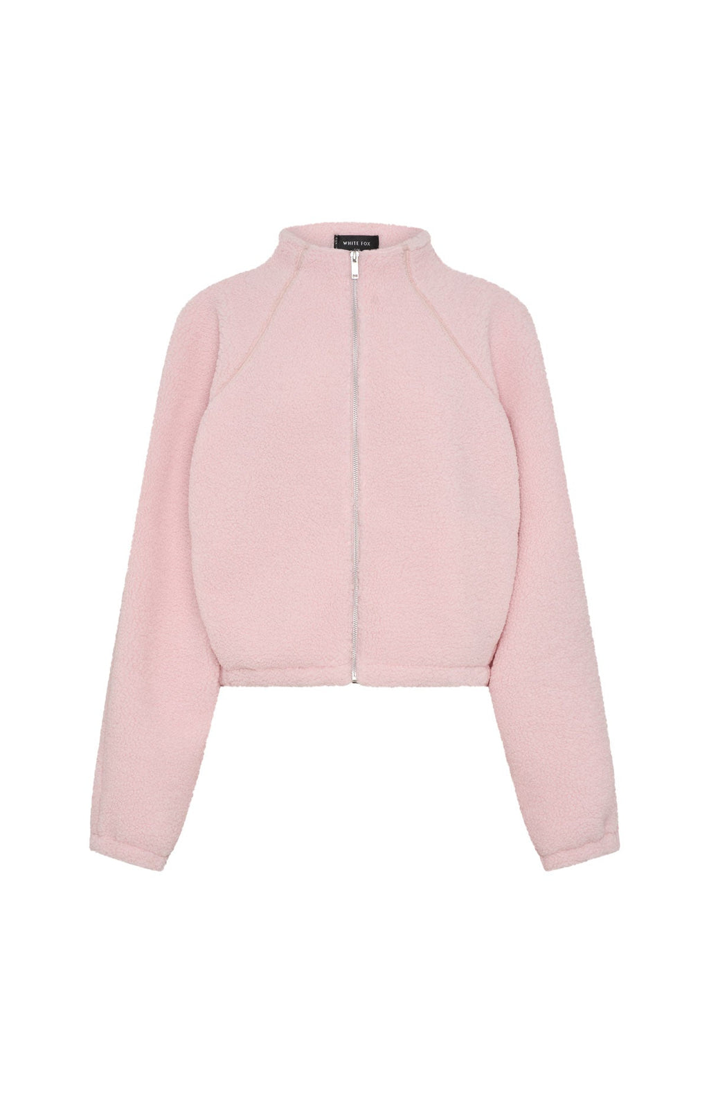White Fox Up The Hill Teddy Zip Up Jacket Ballet Pink