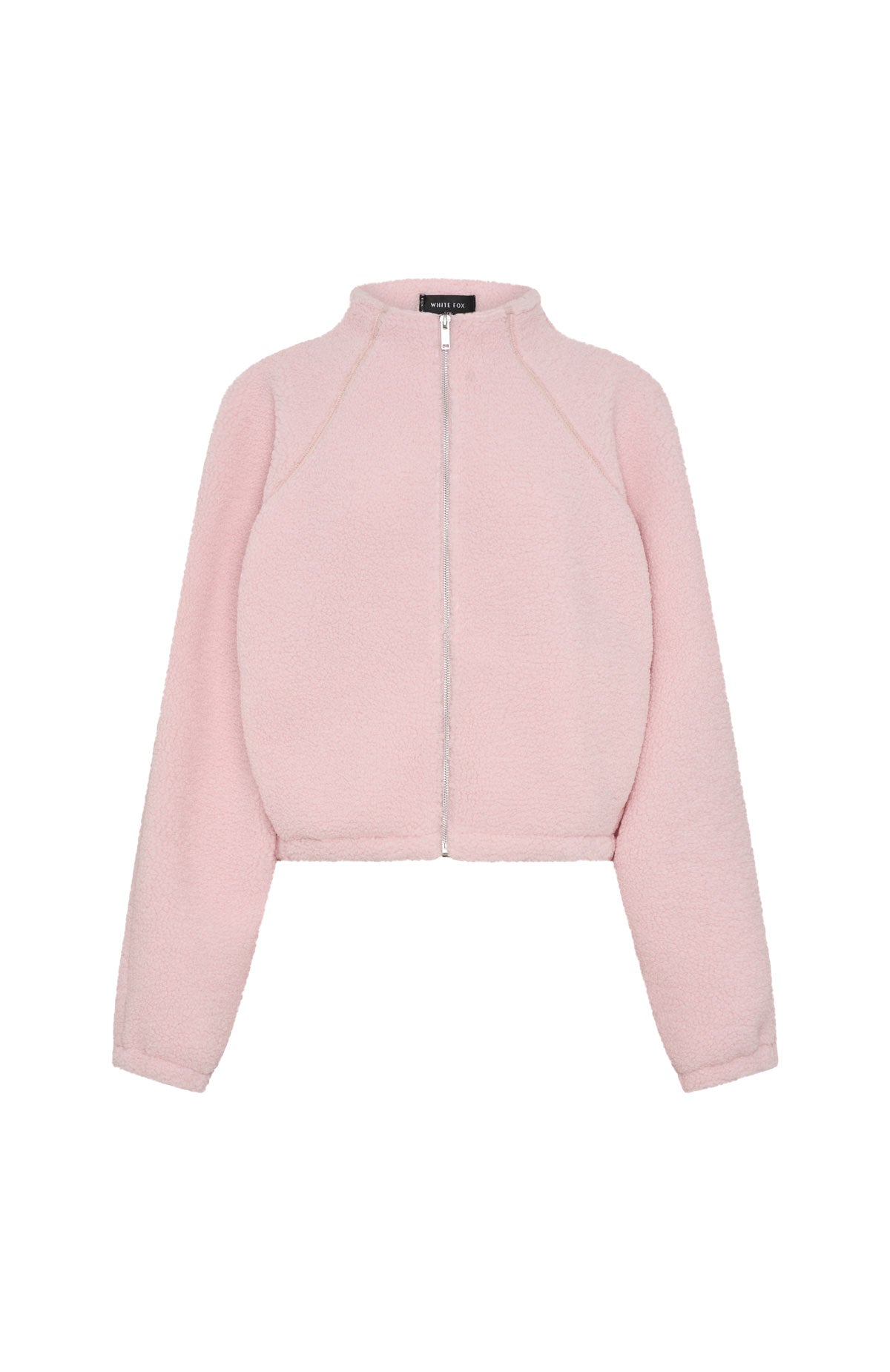 White Fox Up The Hill Teddy Zip Up Jacket Ballet Pink