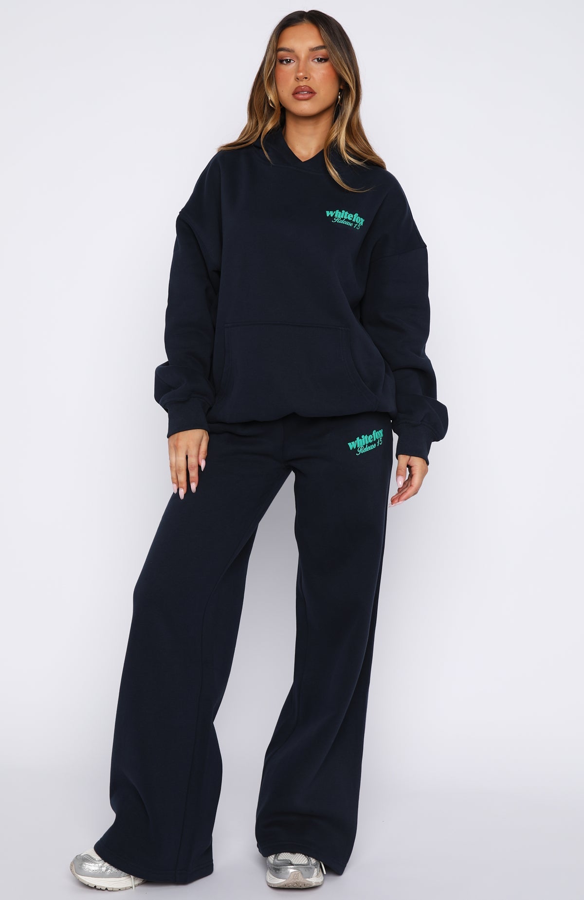 White Fox Release 15 Kiana Wide Leg Sweatpants Navy