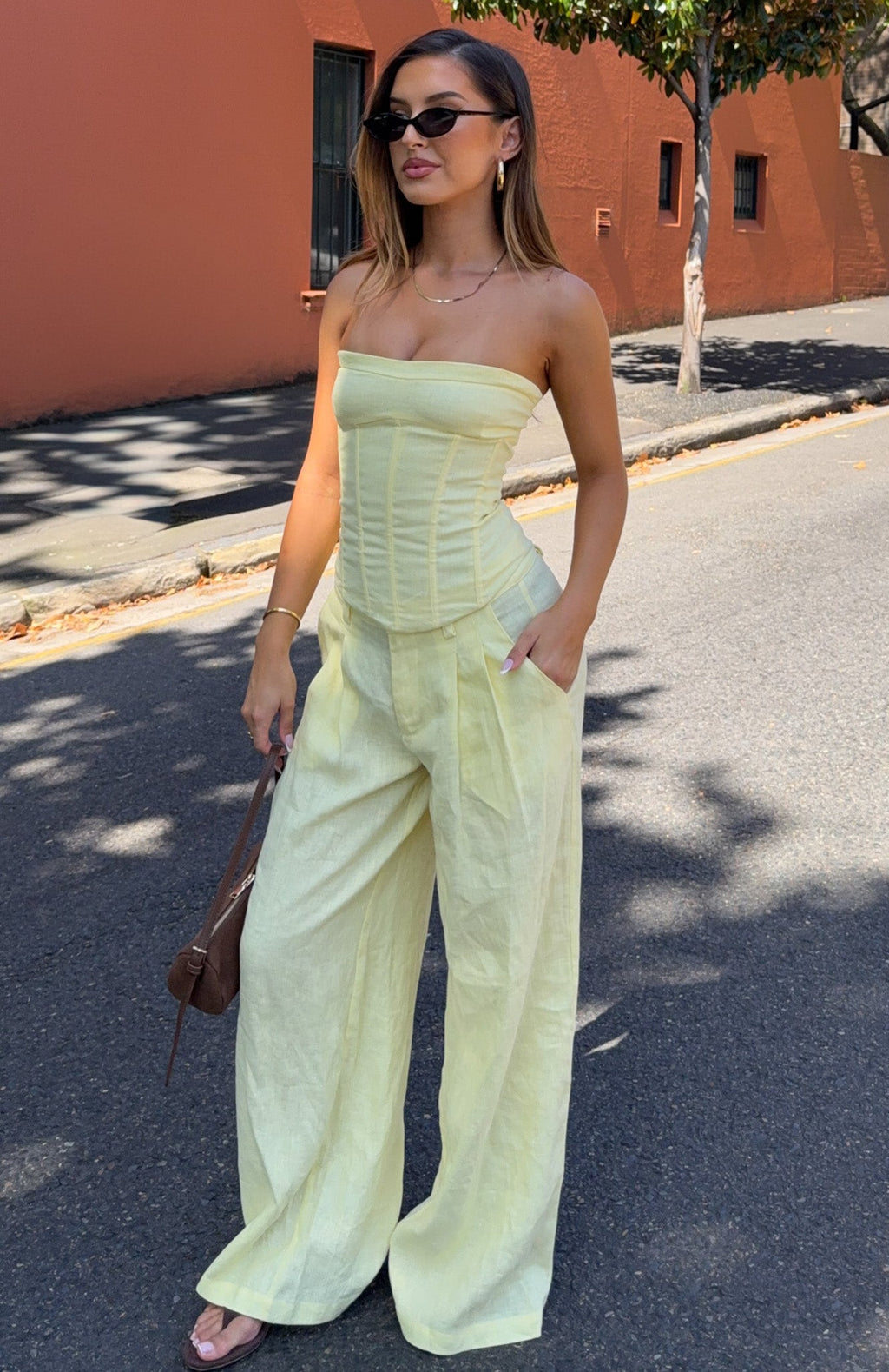 White Fox Unfinished Feelings Pants Lemon