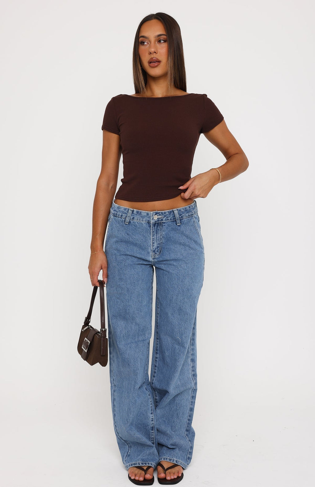 White Fox Not Like The Rest Short Sleeve Top Chocolate