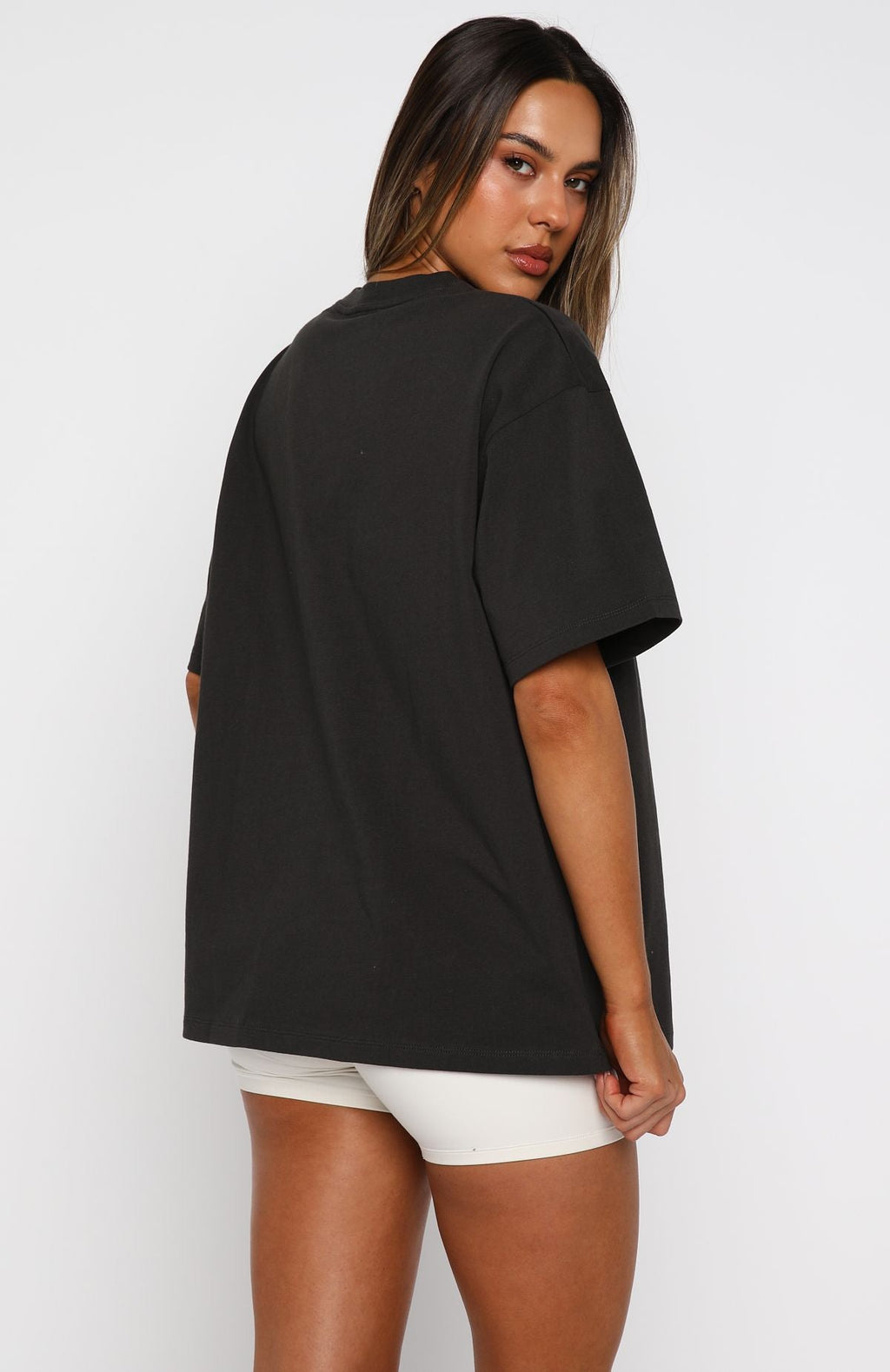 White Fox Christmas Feeling Oversized Tee Charcoal