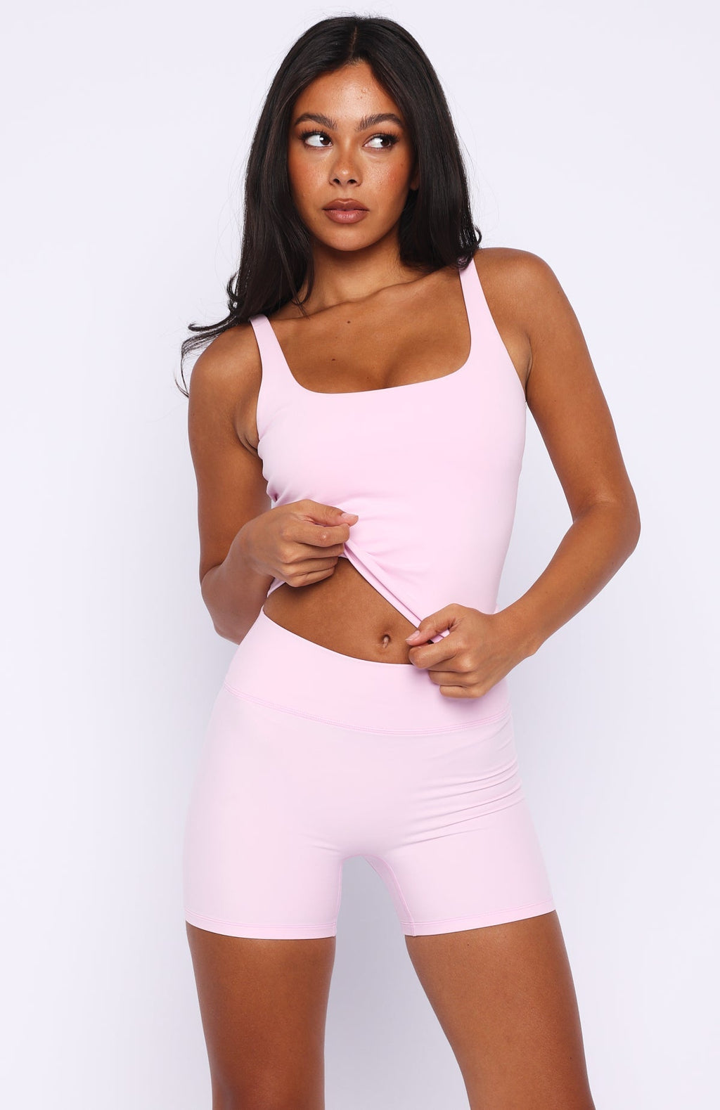 White Fox Keep Up High Waisted Shorts 4" Marshmallow