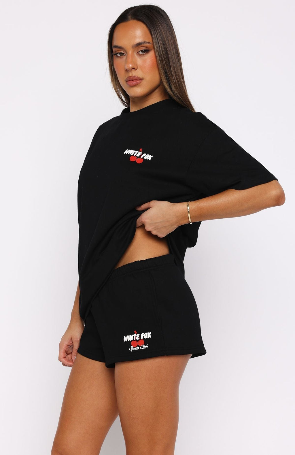White Fox Club 14 Cassie Lounge Shorts Black