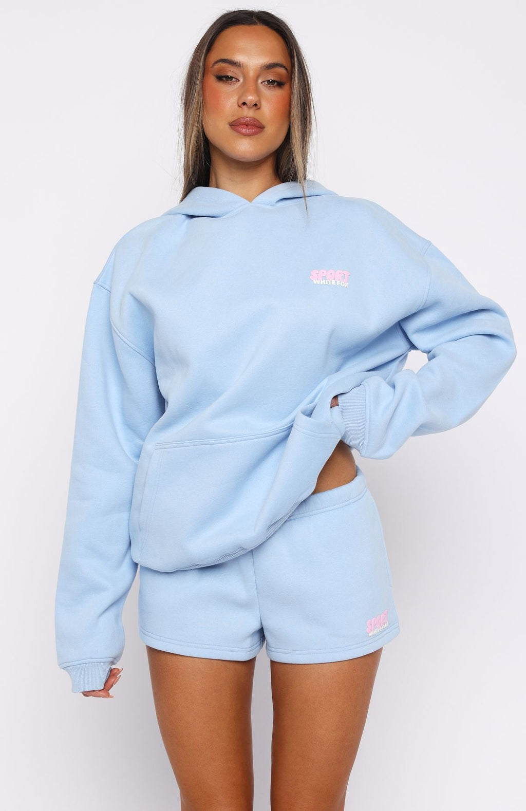 White Fox Club 14 Peyton Oversized Hoodie Blue