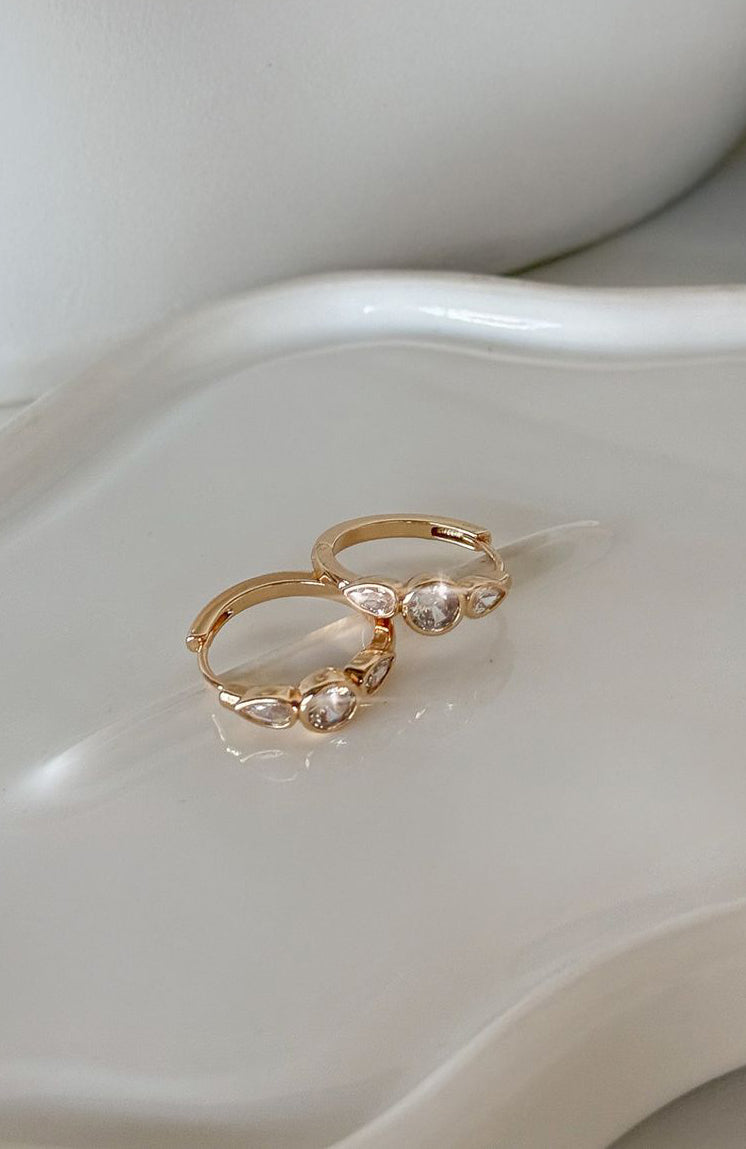 White Fox Hadleigh Earrings Gold