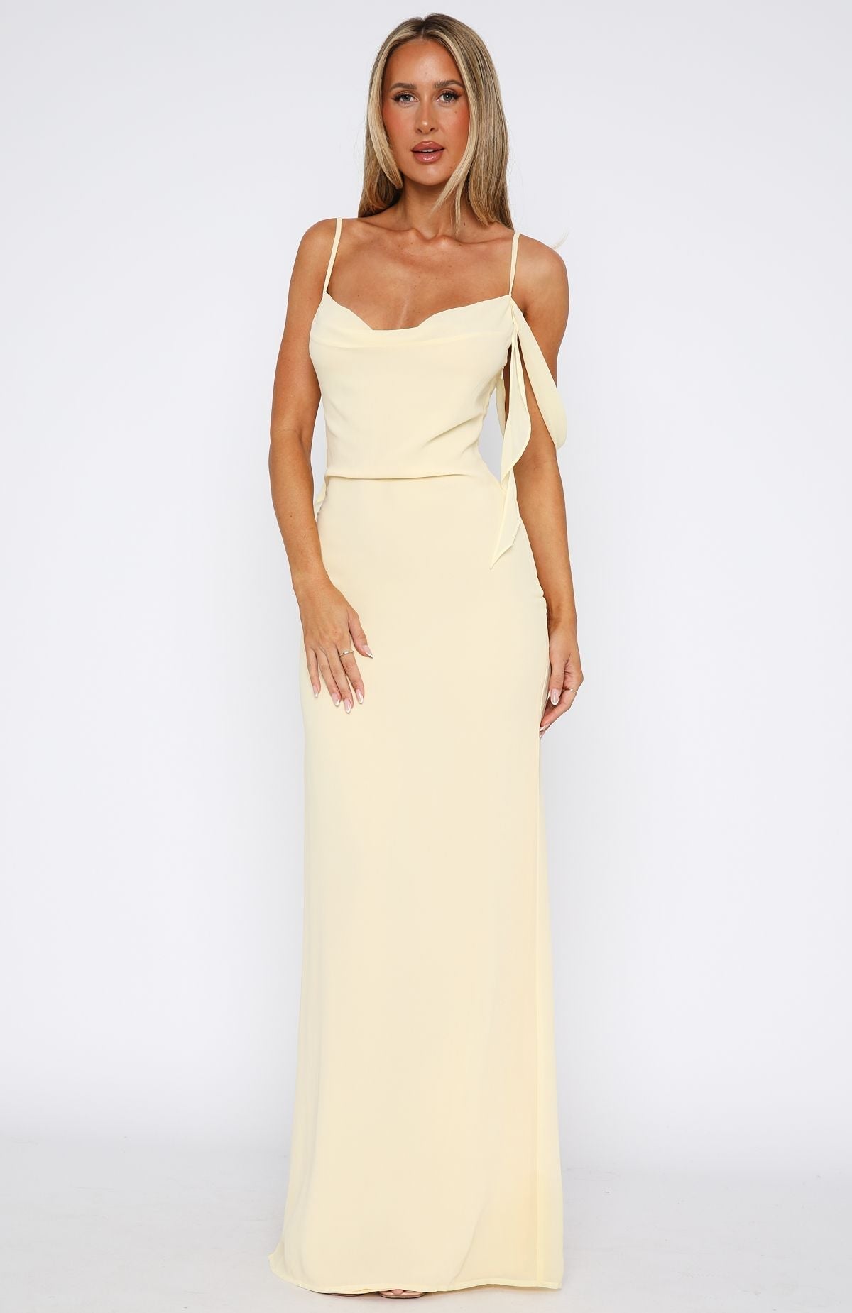 White Fox Love Blossoms Maxi Dress Lemon