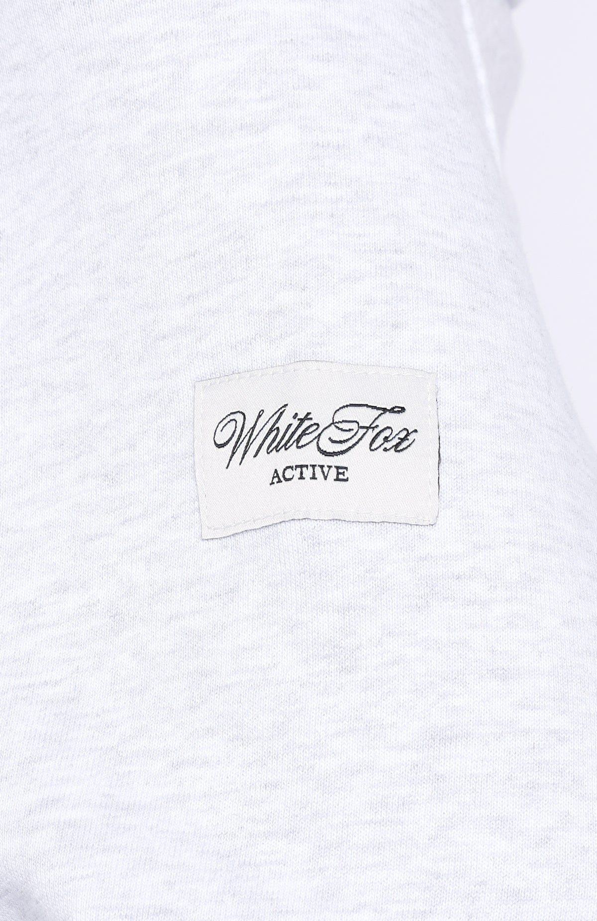White Fox Keep It Rolling Cropped Off Shoulder Sweater Grey Marle