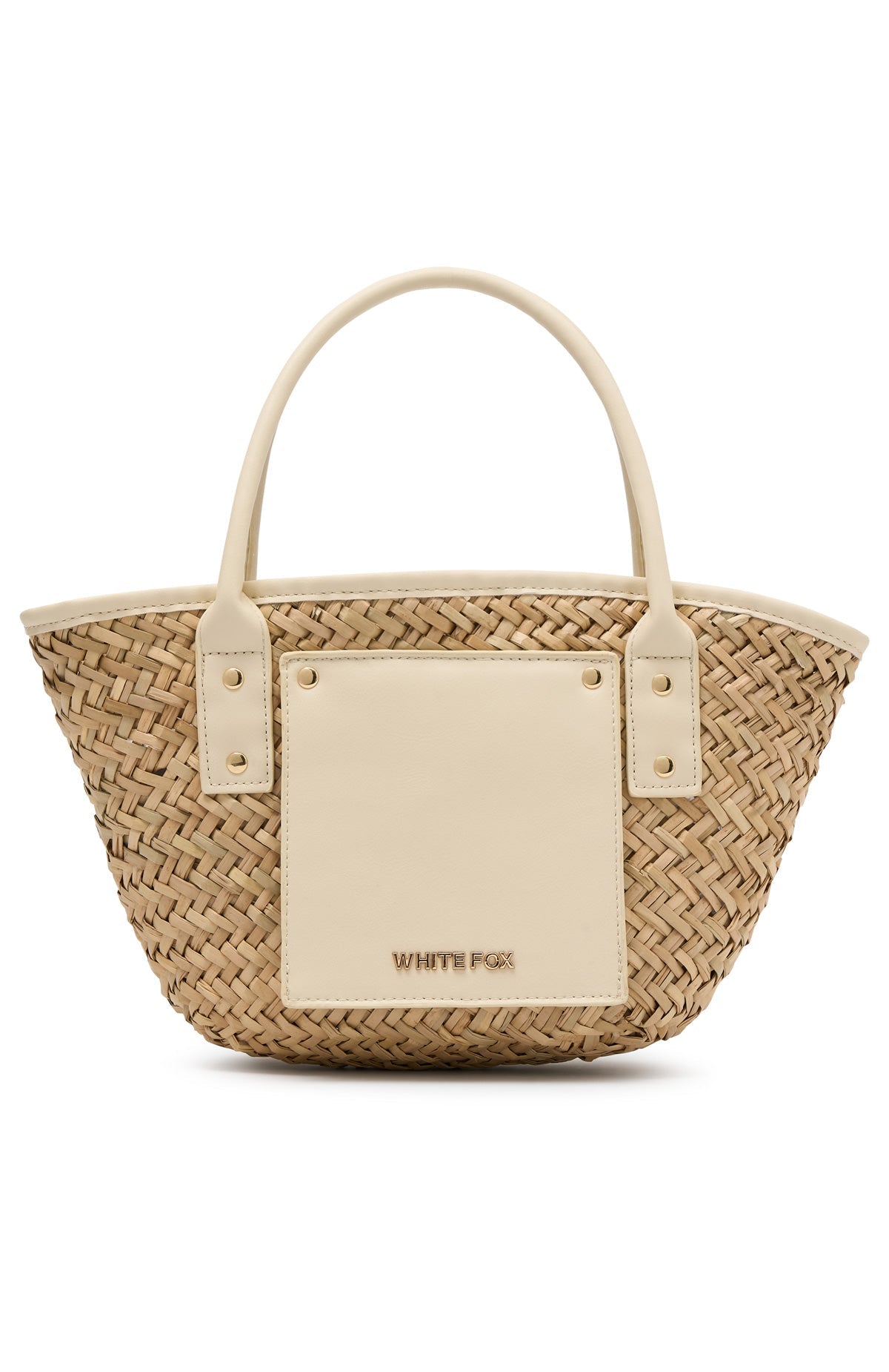 White Fox Vivienne Straw Top Handle Bag Cream