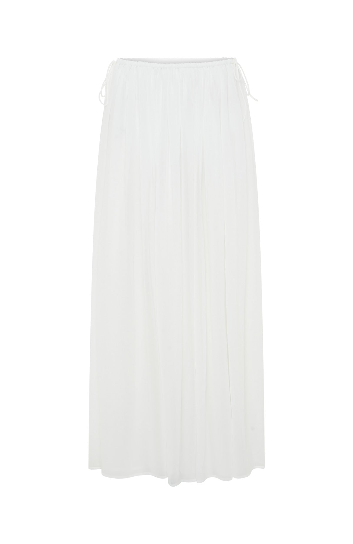 White Fox Flounce Flirt Maxi Skirt White