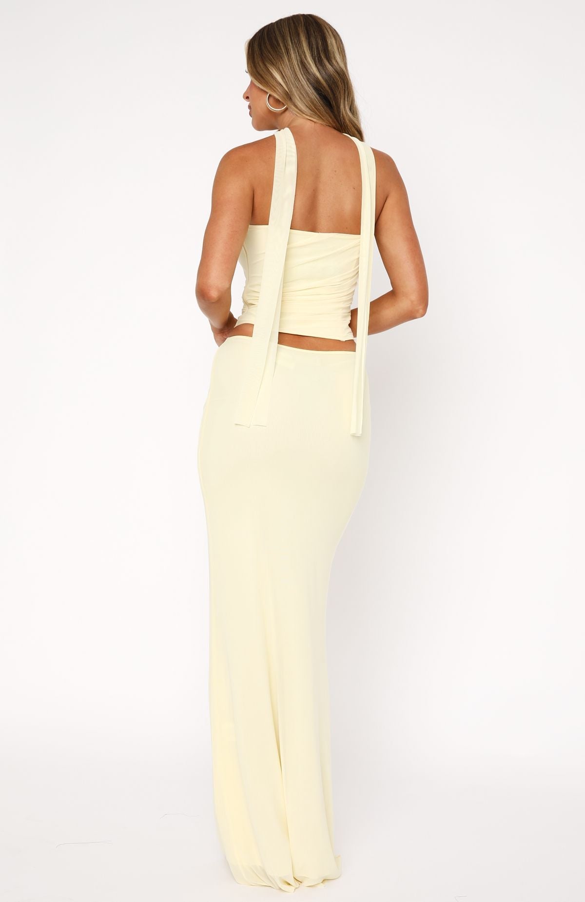 White Fox Loving You Maxi Skirt Lemon