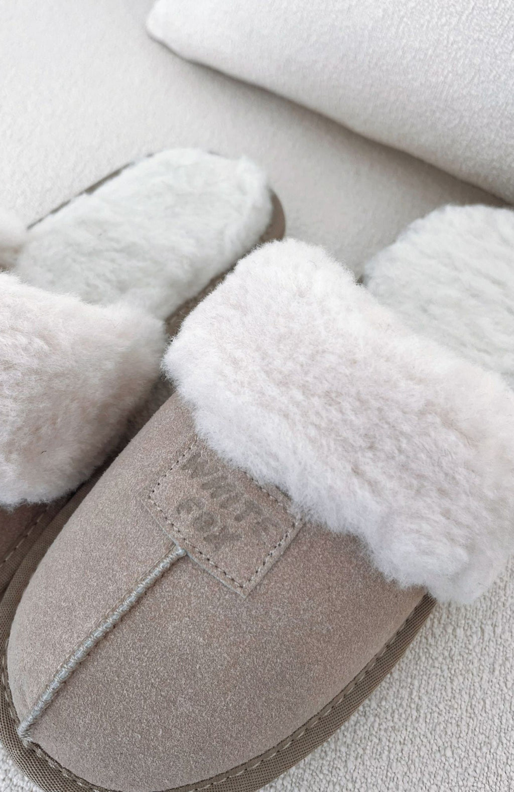 White Fox Grayson Slippers Nude