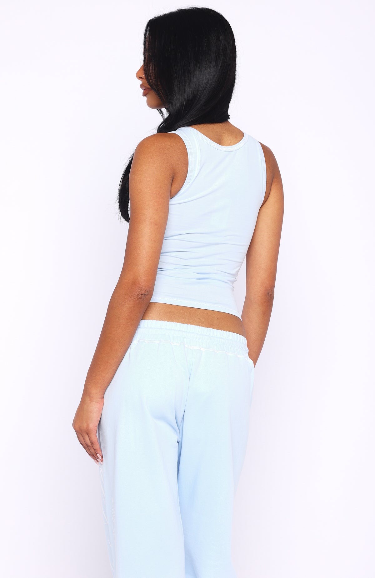 White Fox Don't Need Anyone Tank Top Baby Blue