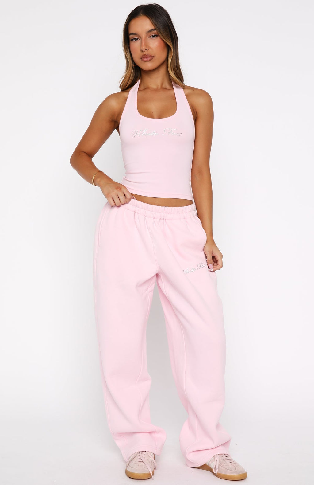 White Fox Make It Or Break It Barrel Leg Sweatpants Pink