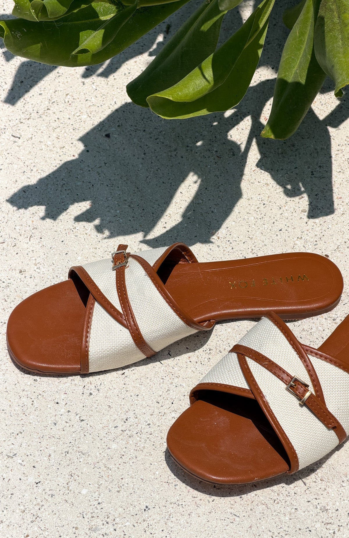 White Fox Pearson Slides Tan