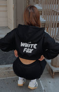 White Fox Offstage Cropped Zip Hoodie Monochrome
