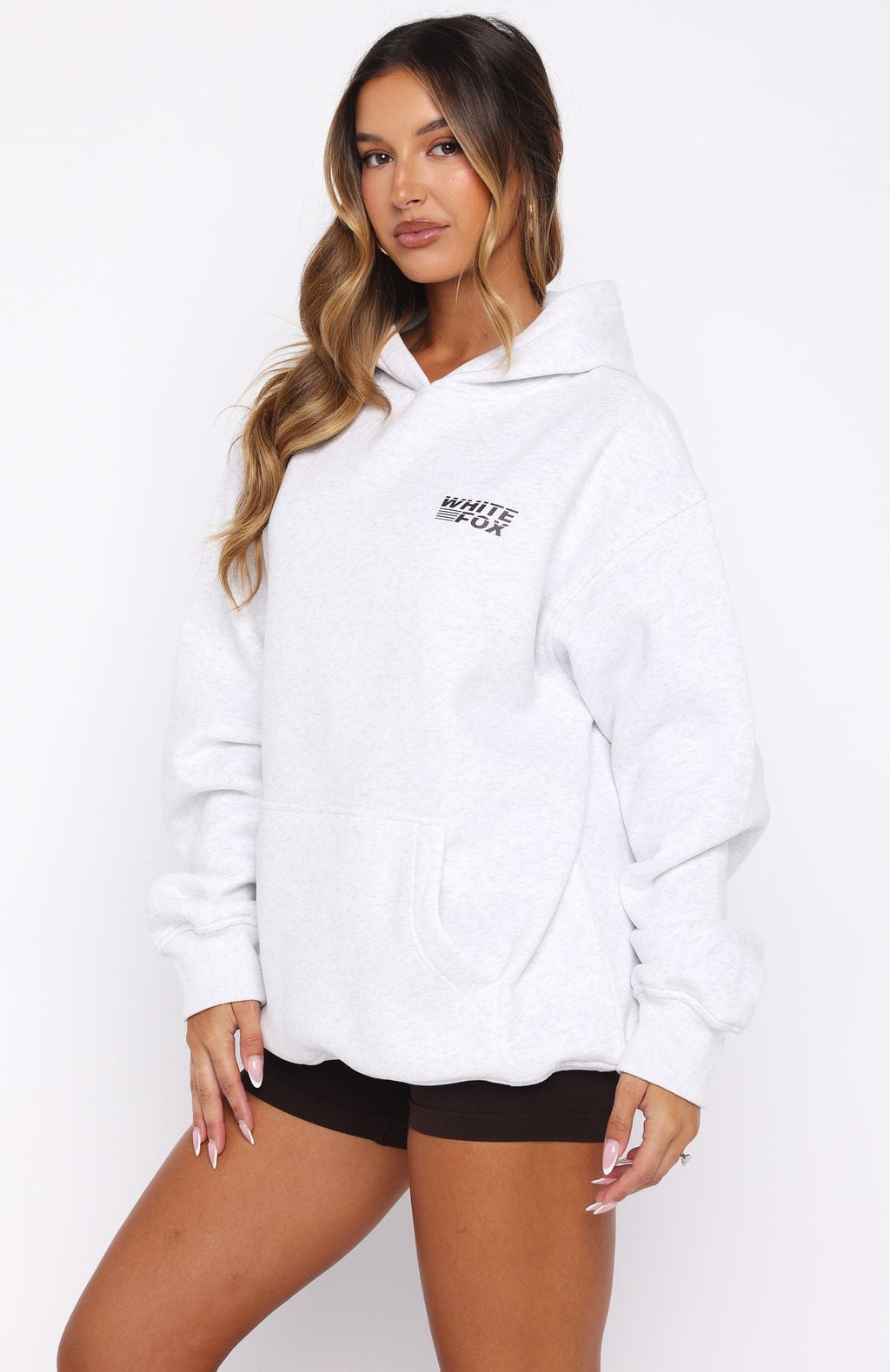 White Fox Name Of The Game Oversized Hoodie Grey Marle