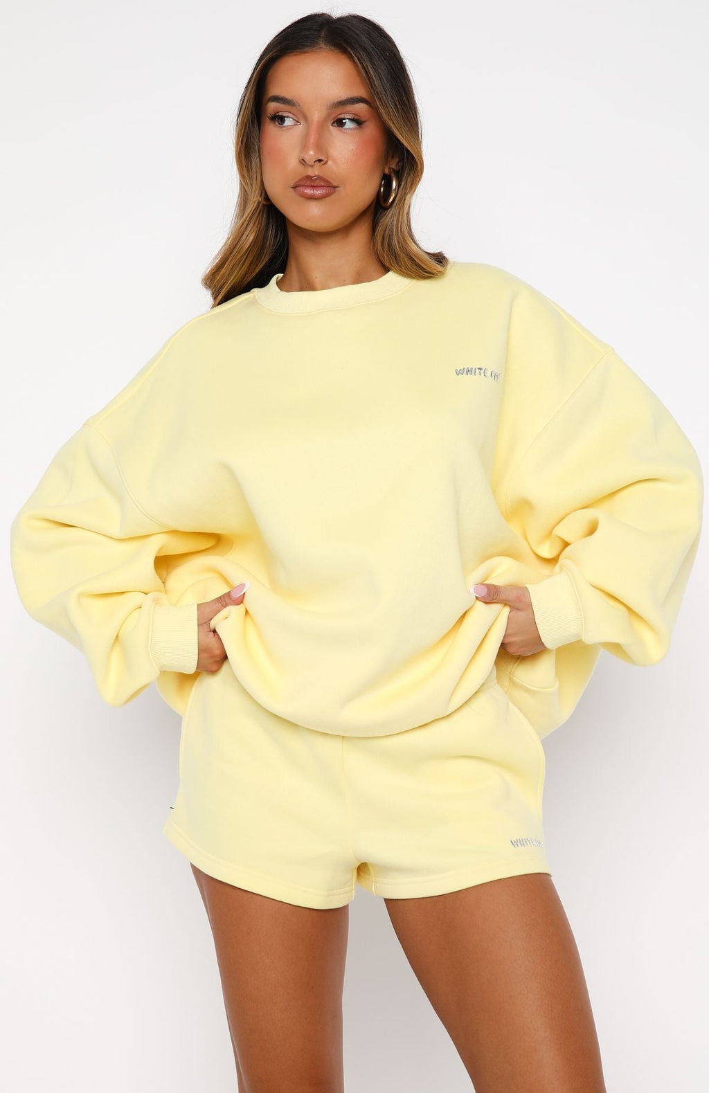 White Fox Test Drive Lounge Shorts Lemon