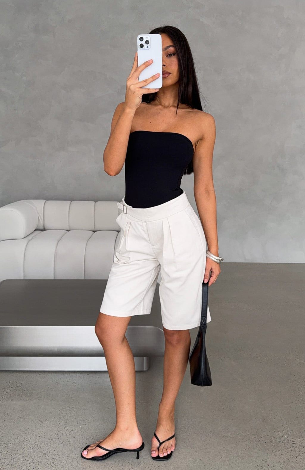 White Fox Just Getting Started Shorts Oat