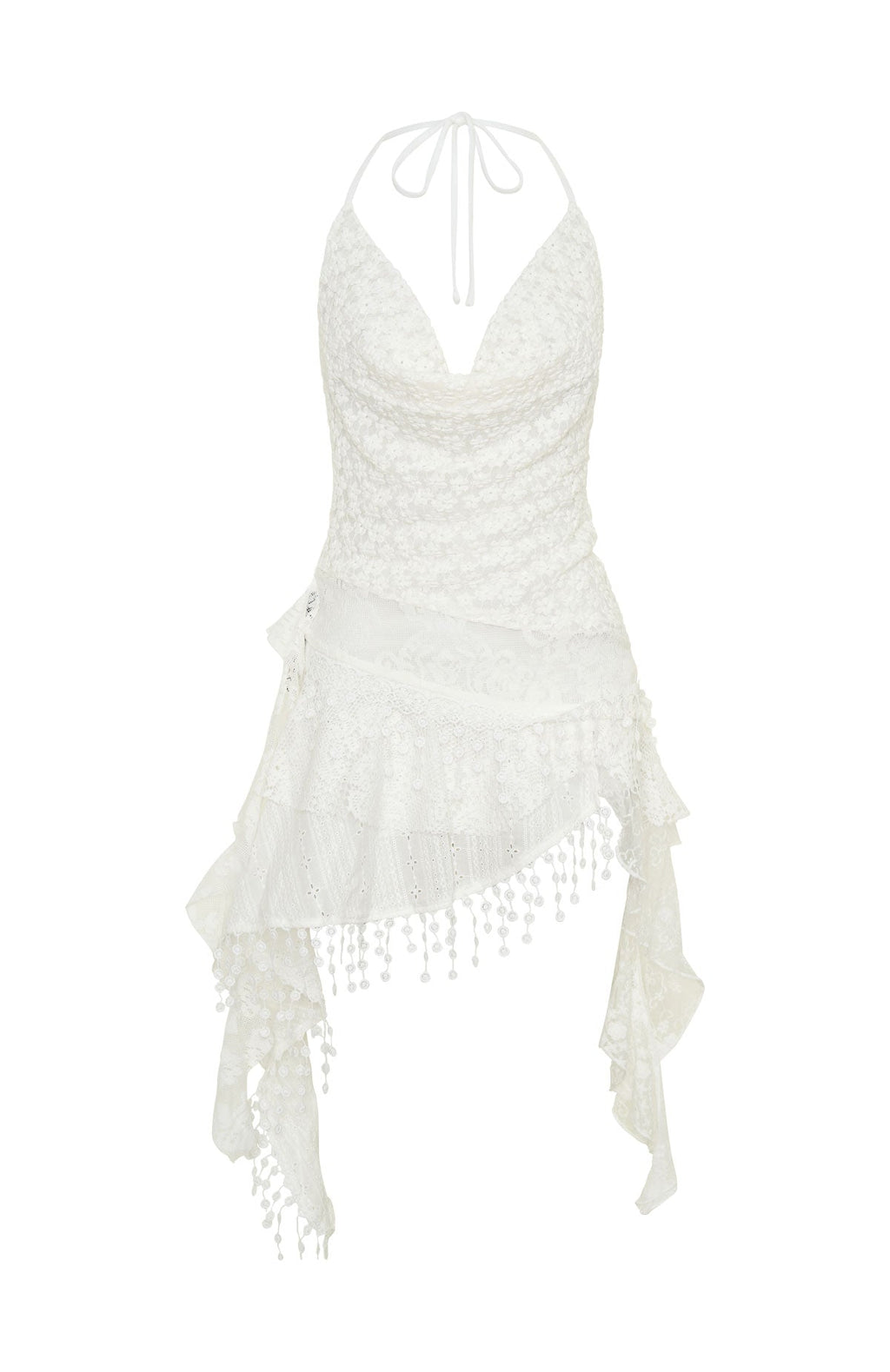 White Fox Let's Roll Mini Dress Off White