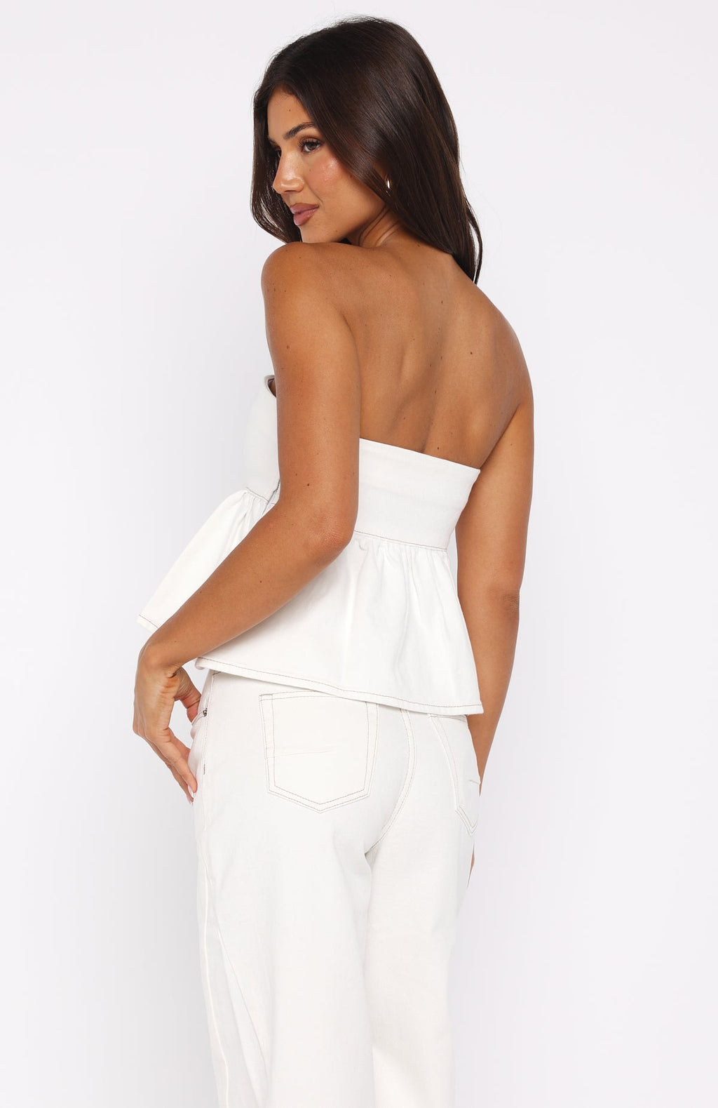 White Fox Dedicated To Growth Denim Top Off White