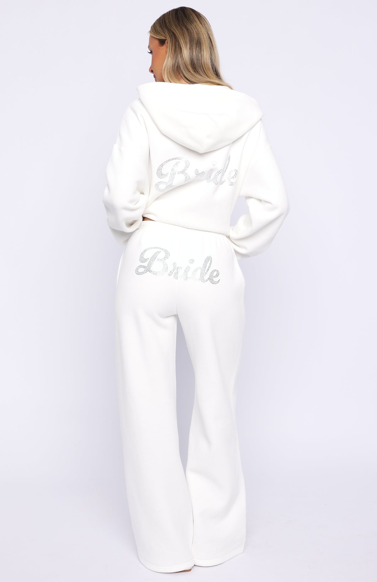 White Fox The Bride Wide Leg Sweatpants White