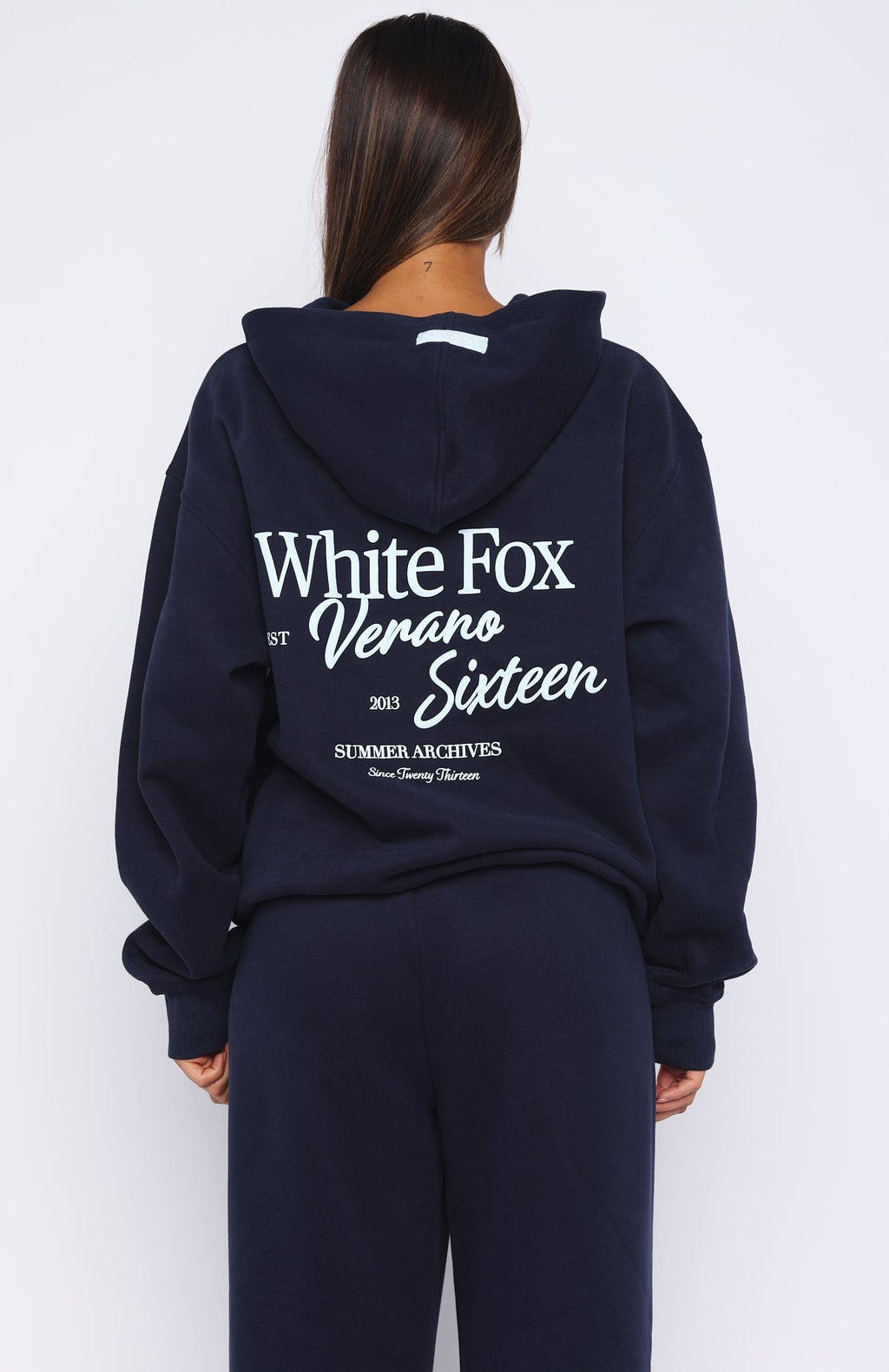 White Fox Verano Sixteen Lilia Oversized Hoodie Navy