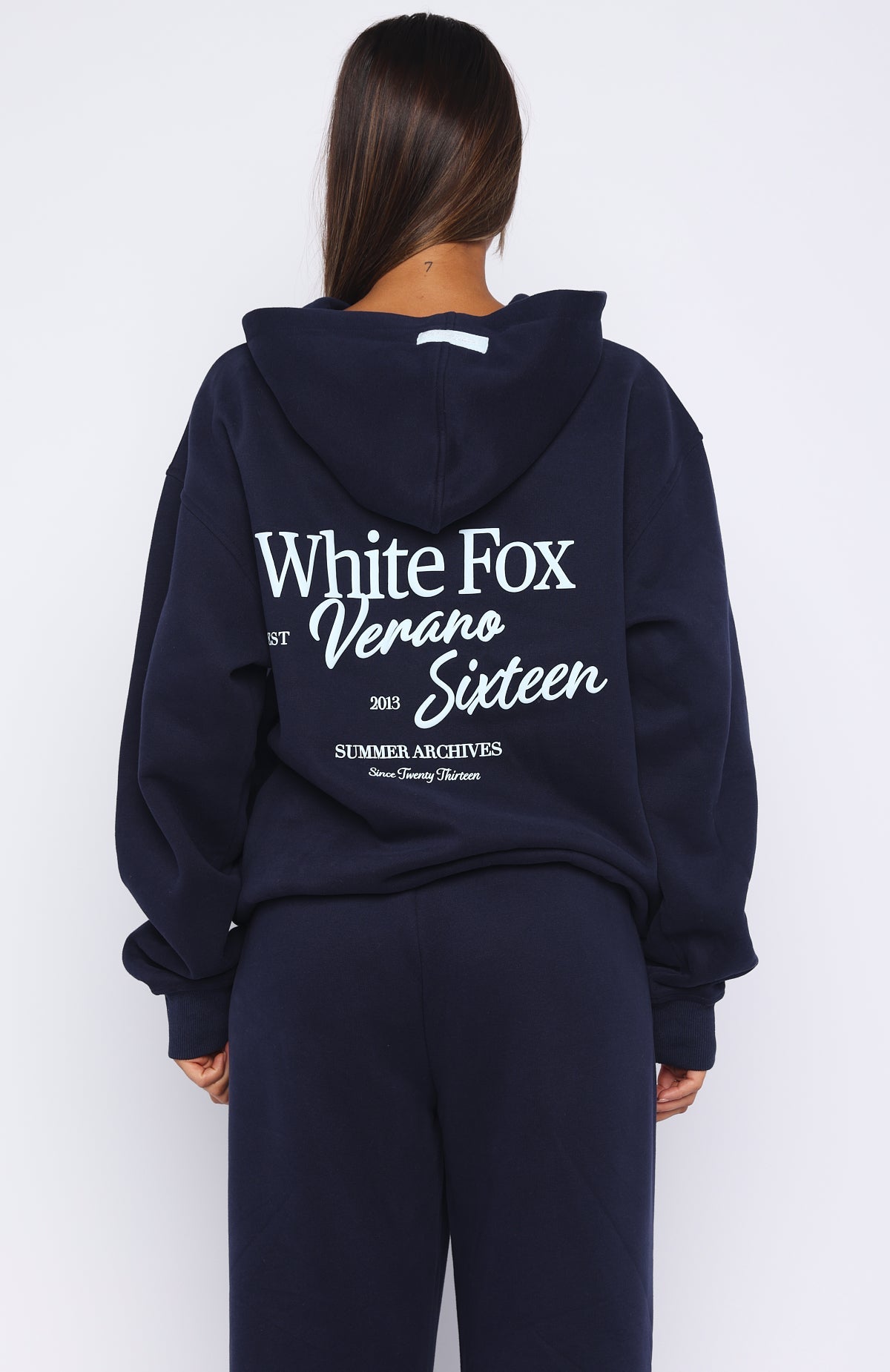 White Fox Verano Sixteen Lilia Oversized Hoodie Navy