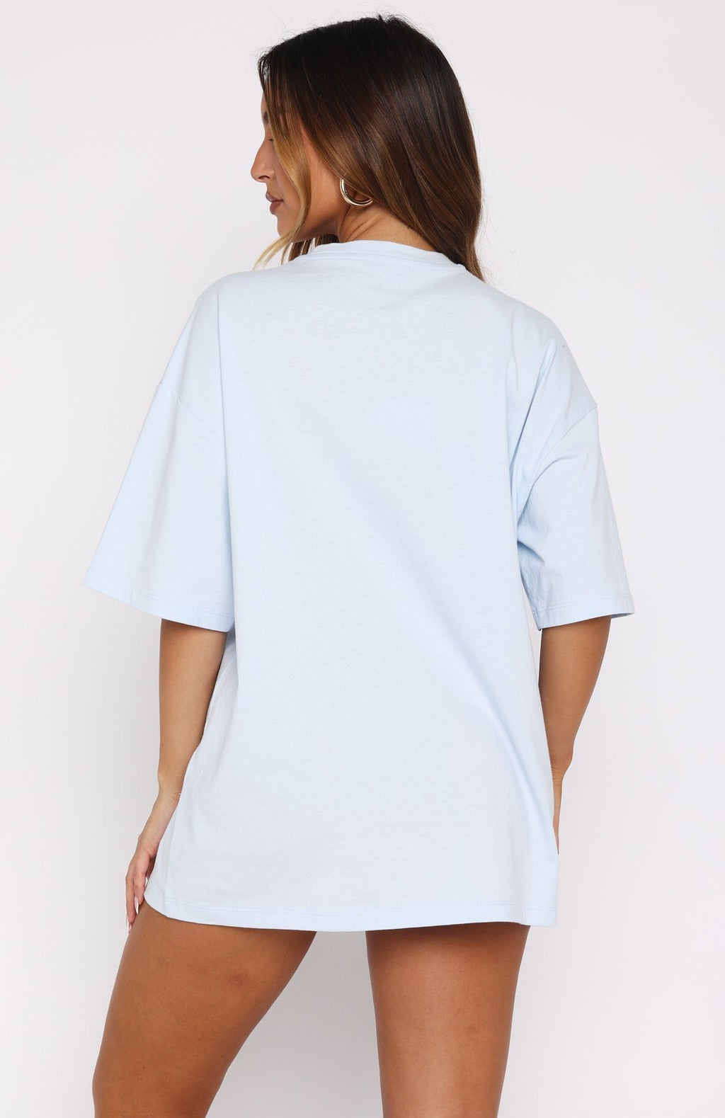 White Fox Lucky Thirteen Kalena Oversized Tee Blue