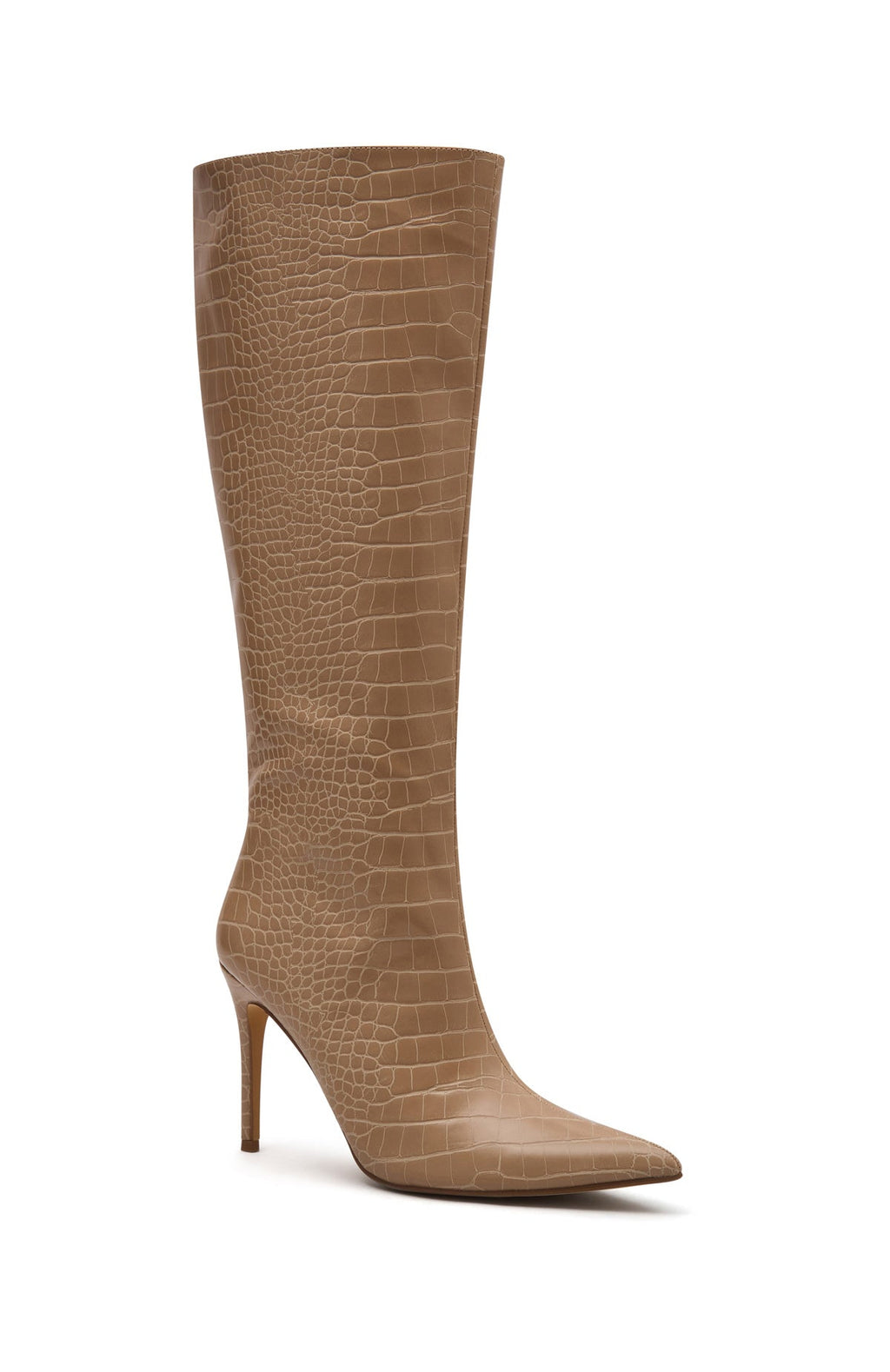 White Fox Ziggy Knee High Boots Nude Croc
