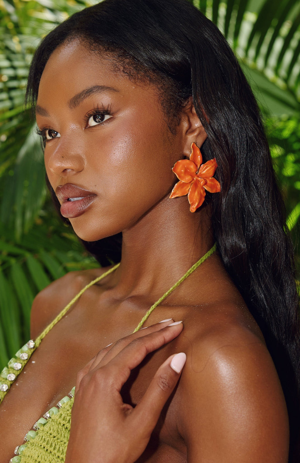 White Fox Lucas Earrings Orange/Gold