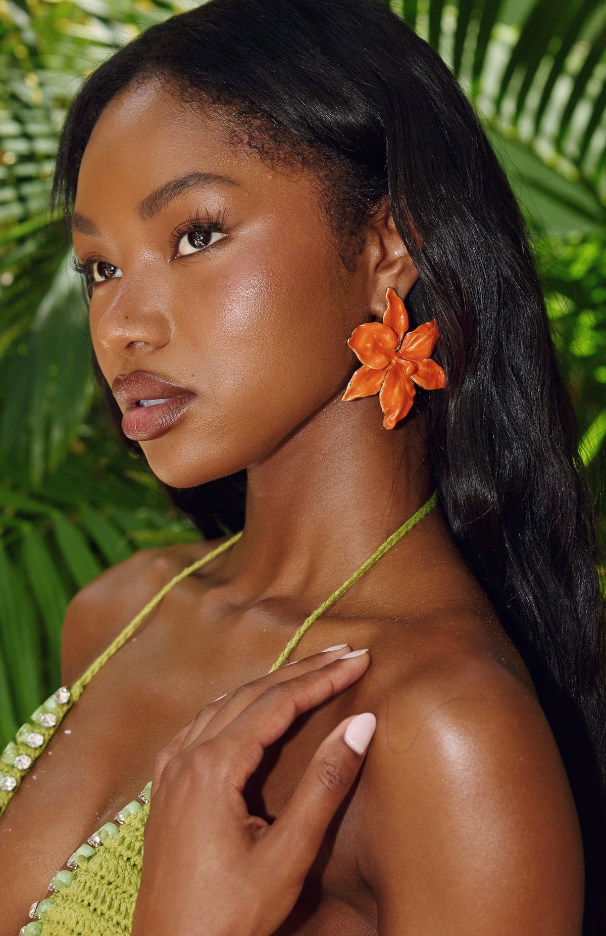 White Fox Lucas Earrings Orange/Gold