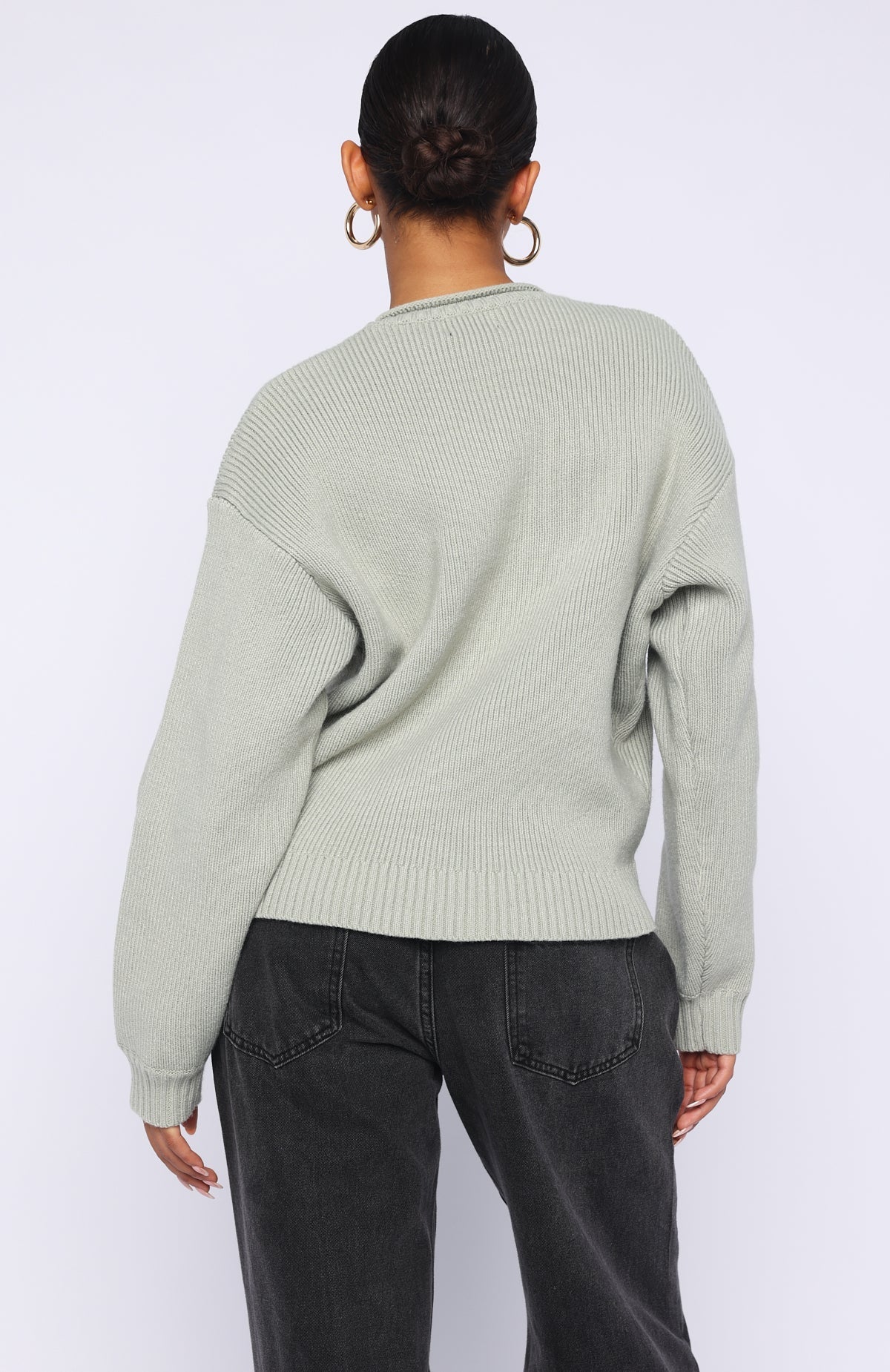 White Fox Snow Dreams Knit Sweater Sage