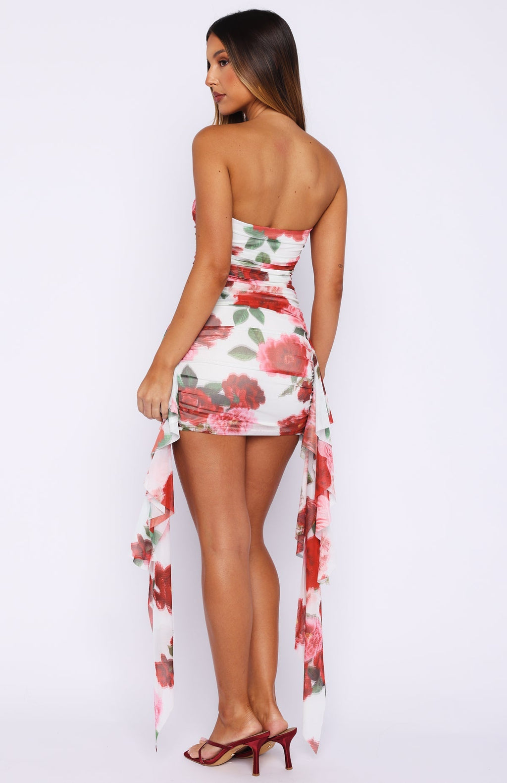 White Fox Valentine Muse Strapless Mini Dress Heirloom Bloom