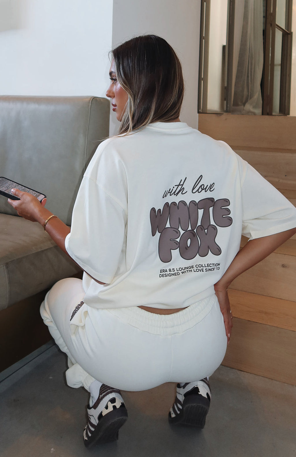 White Fox With Love Always Oversized Tee Cream