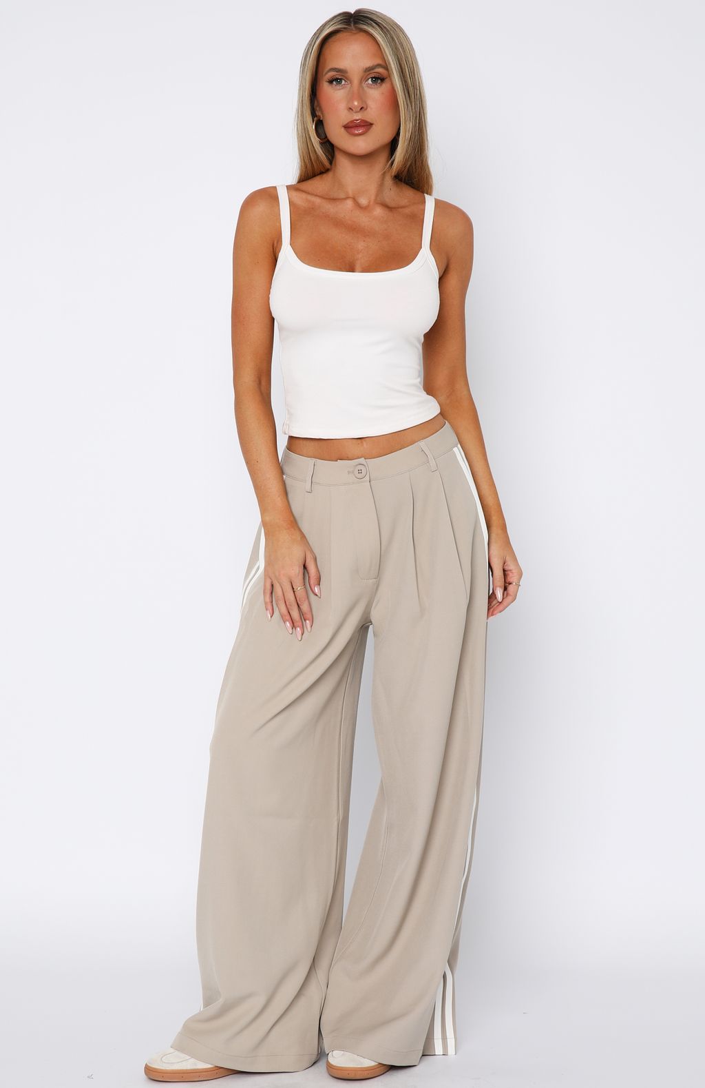 White Fox Don't Believe It Pants Sand