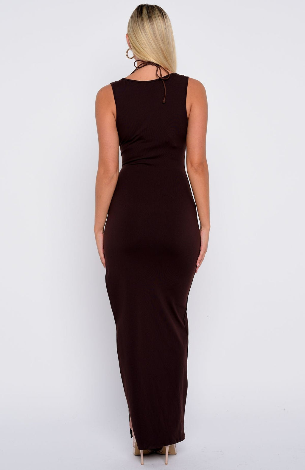 White Fox Don't Want To Be Apart Maxi Dress Dark Chocolate