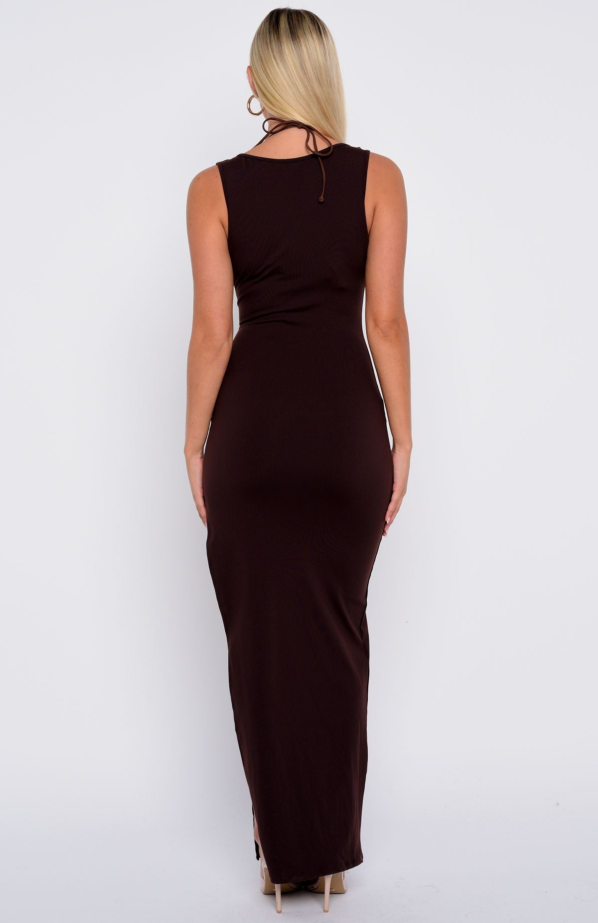 White Fox Don't Want To Be Apart Maxi Dress Dark Chocolate