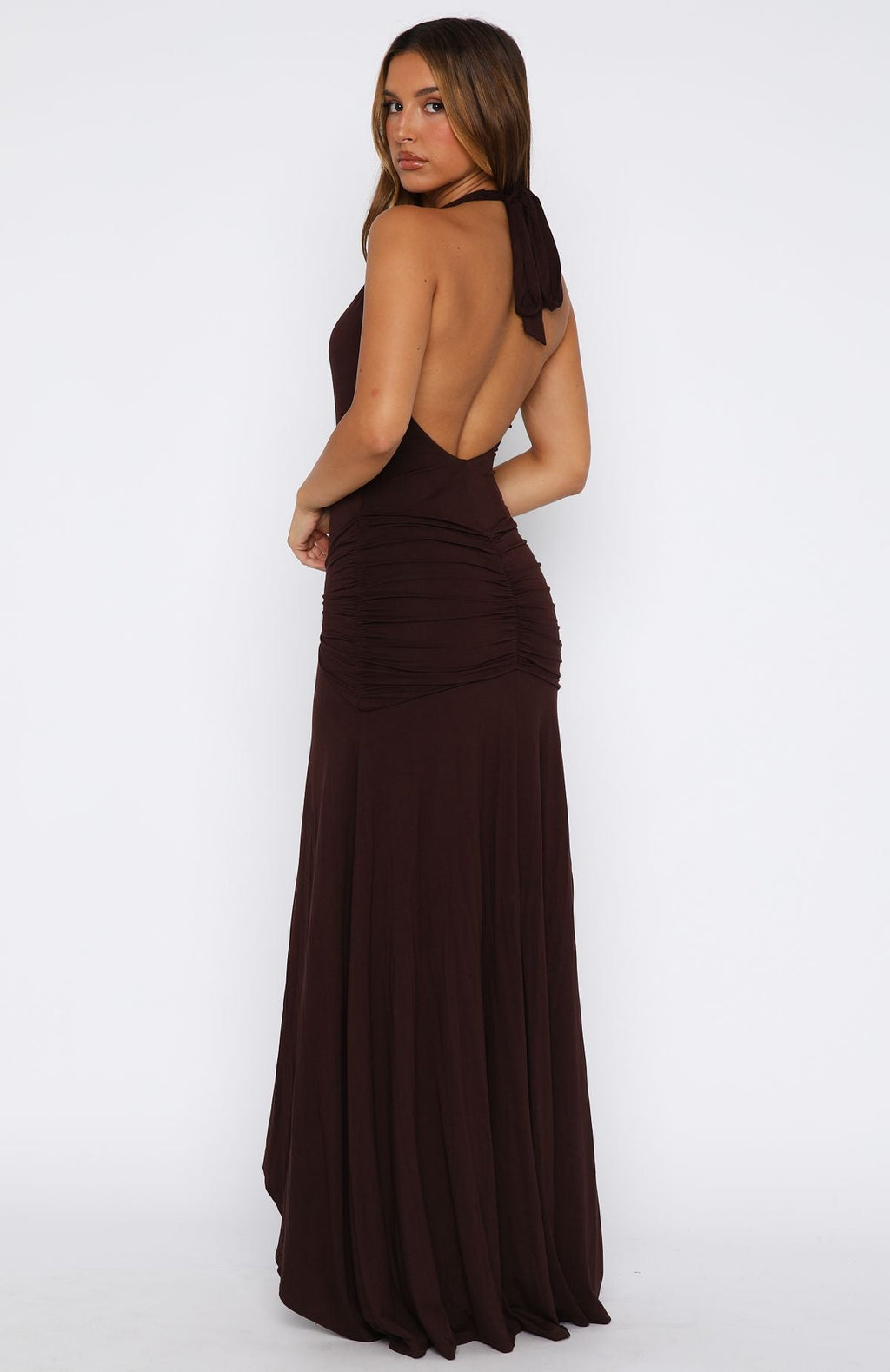 White Fox Grande Dame Maxi Dress Chocolate