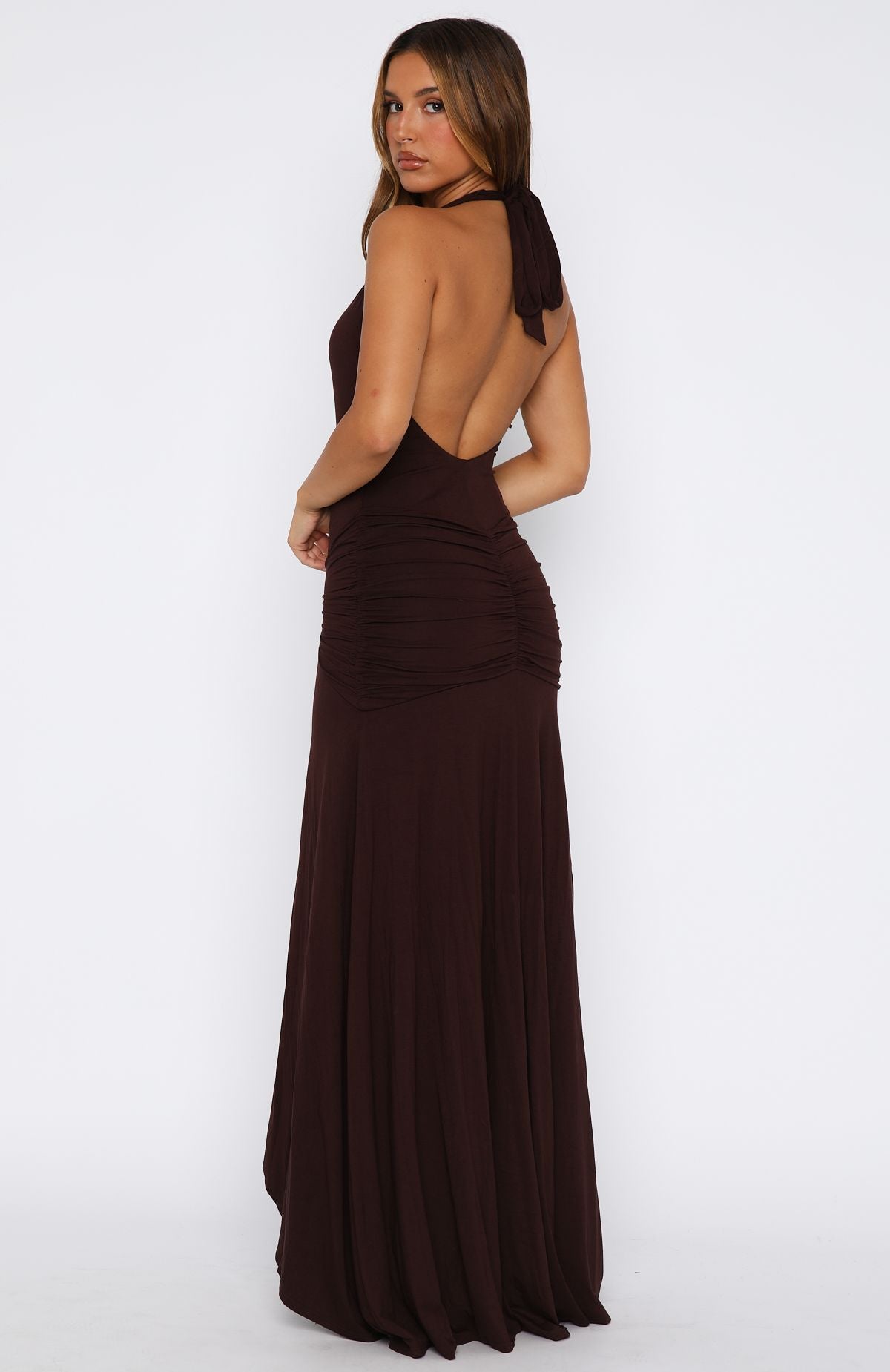White Fox Grande Dame Maxi Dress Chocolate