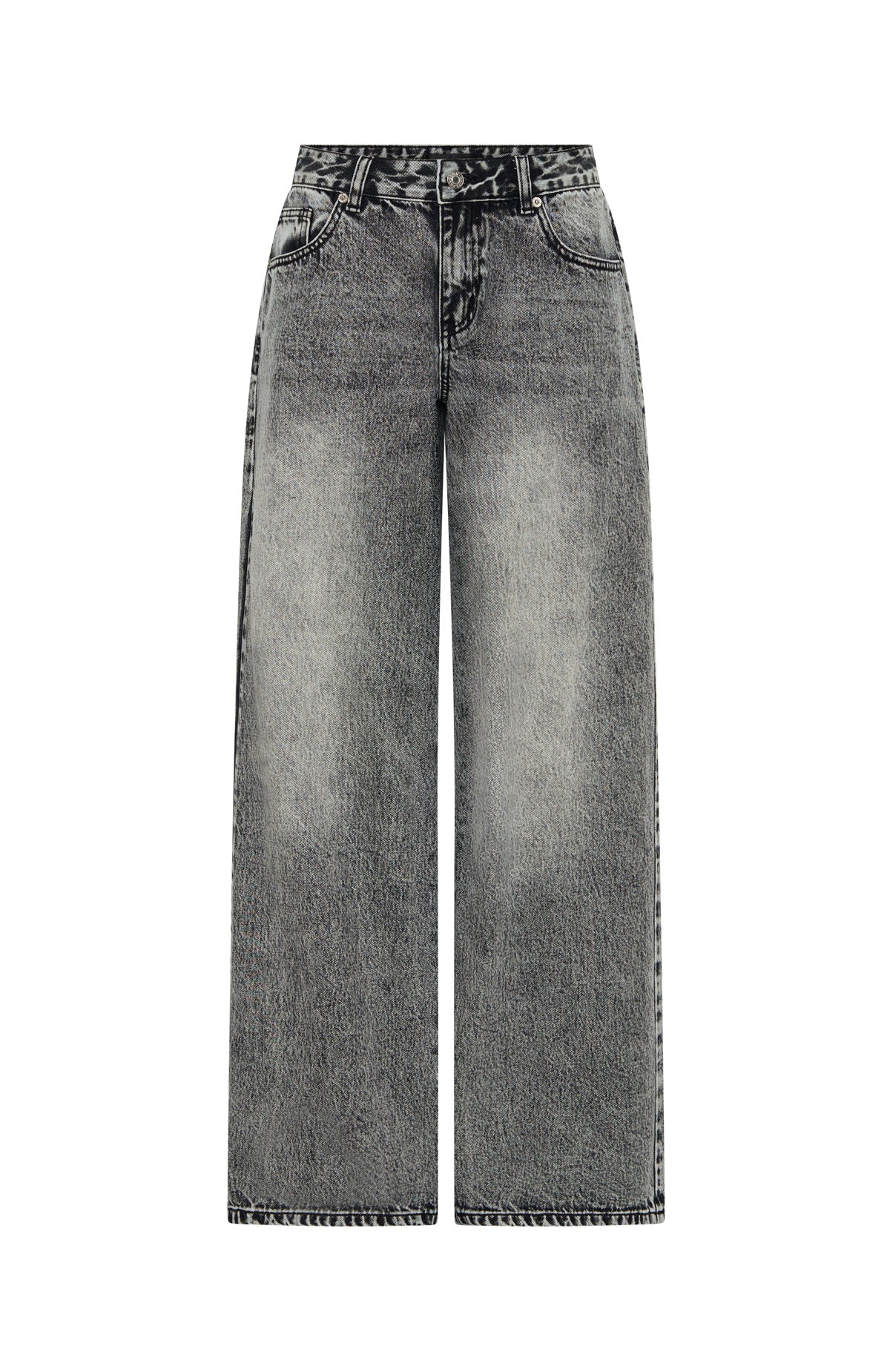 White Fox Maeve Low Rise Wide Leg Jeans Grey Acid