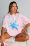 White Fox Got That Glow Oversized Tee Pink