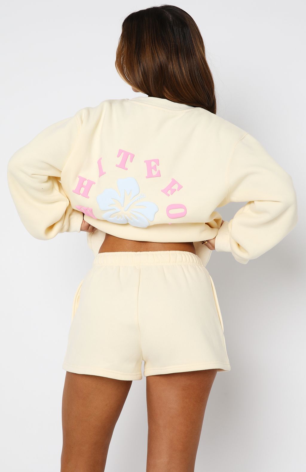 White Fox Keep Blooming Lounge Shorts Lemon