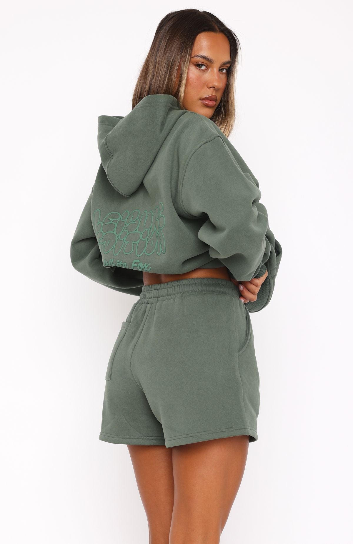 White Fox Leisure Edition Lounge Shorts Dark Green